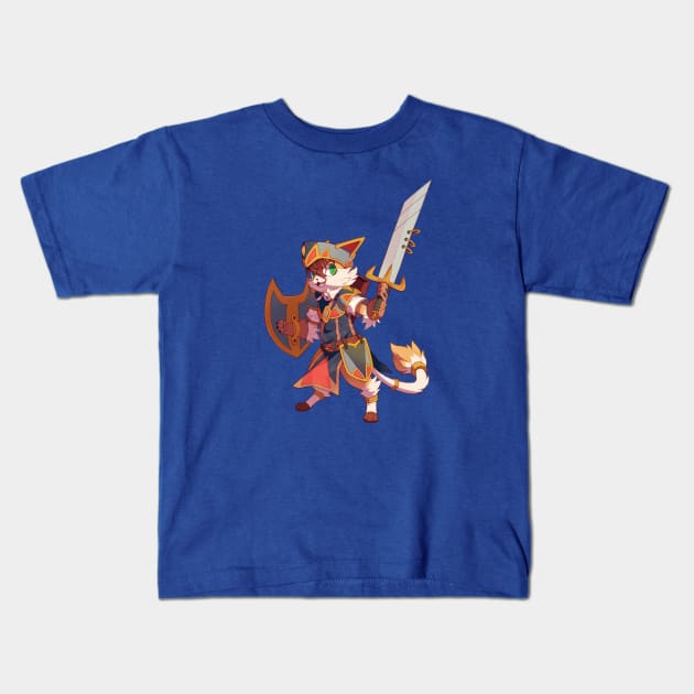 Sword Cat Kids T-Shirt by CatShirts